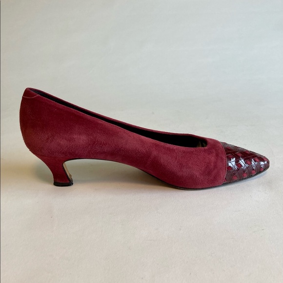 Bally Burgundy Suede Leather Heels size 9.5 - Picture 10 of 14